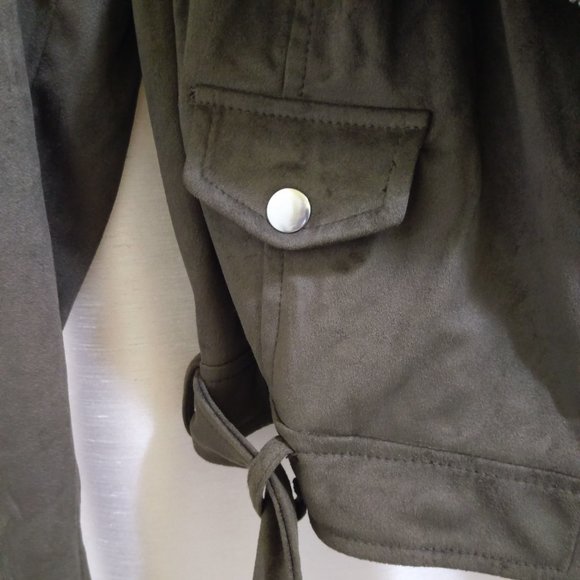 Lightweight Faux Suede Moto Asymmetrical Zip - Sz Small - NWT - Picture 9 of 10